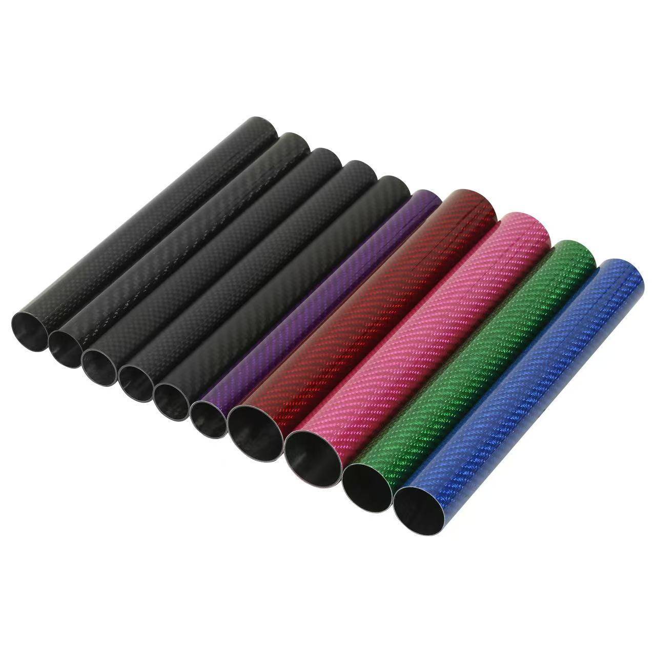 Colored carbon fiber tubes