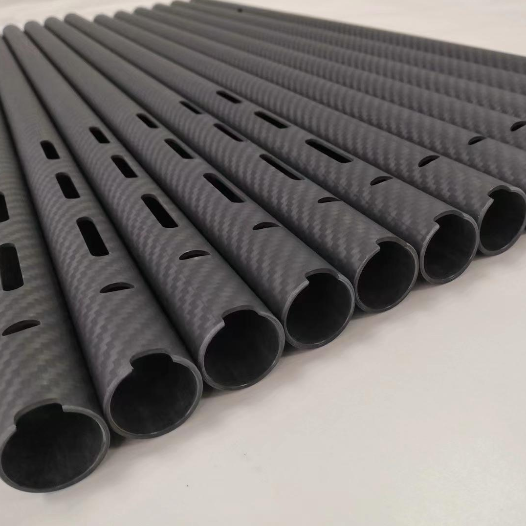 Custom slotted carbon fiber tubes