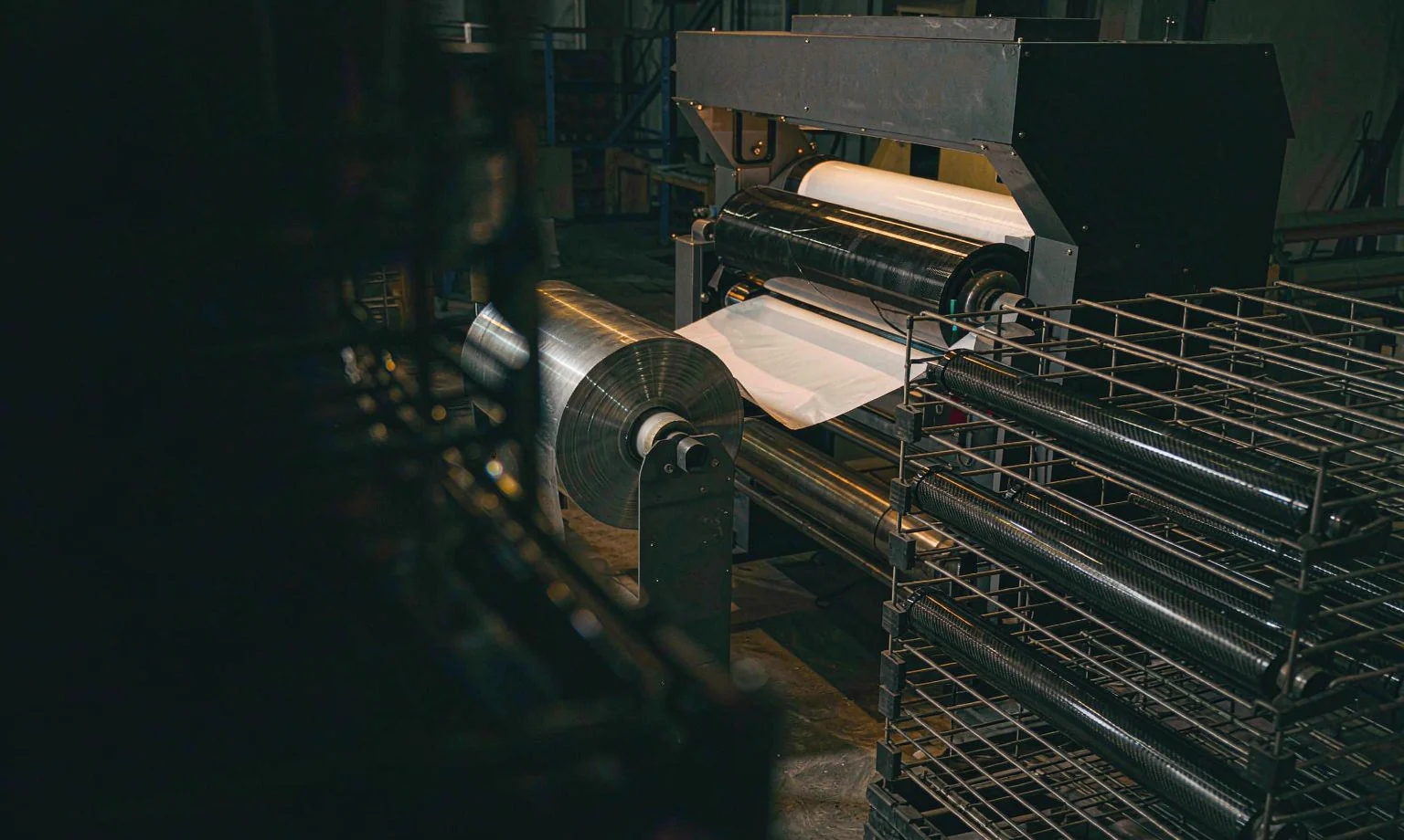 Carbon fiber tube roll wrapping production line